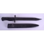 AN EARLY 20TH CENTURY MILITARY DAGGER with associated bayonet, stamped LIA3 960 0257 B. 32 cm & 26