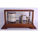 AN ANTIQUE NEGRETTI & ZAMBRA MAHOGANY CASED BAROGRAPH. 36 cm x 20 cm.