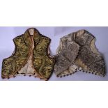 A GOOD 19TH CENTURY TURKISH CHILD'S COUCHED GOLD WASTCOAT, fine floral inspired embroidered