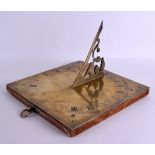 A RARE 17TH CENTURY ENGRAVED BRONZE SUN DIAL by Thomas Mason C1685. 31 cm square.