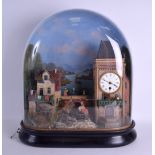 A GOOD LARGE MID 19TH CENTURY FRENCH AUTOMATON MARITIME CLOCK depicting figures, boats and