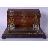 A VICTORIAN WALNUT STATIONARY CASKET WITH INKWELL BY CORMACK BROTHER'S, 37 LUDGATE HILL LONDON,
