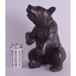 A LARGE EARLY 20TH CENTURY BAVARIAN BLACK FOREST FIGURE OF A SEATED BEAR modelled with arms