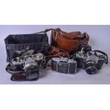 A VINTAGE JAPANESE MIRANDA CAMERA, together with an Olympus, Zeiss Cortina and associated cases. (