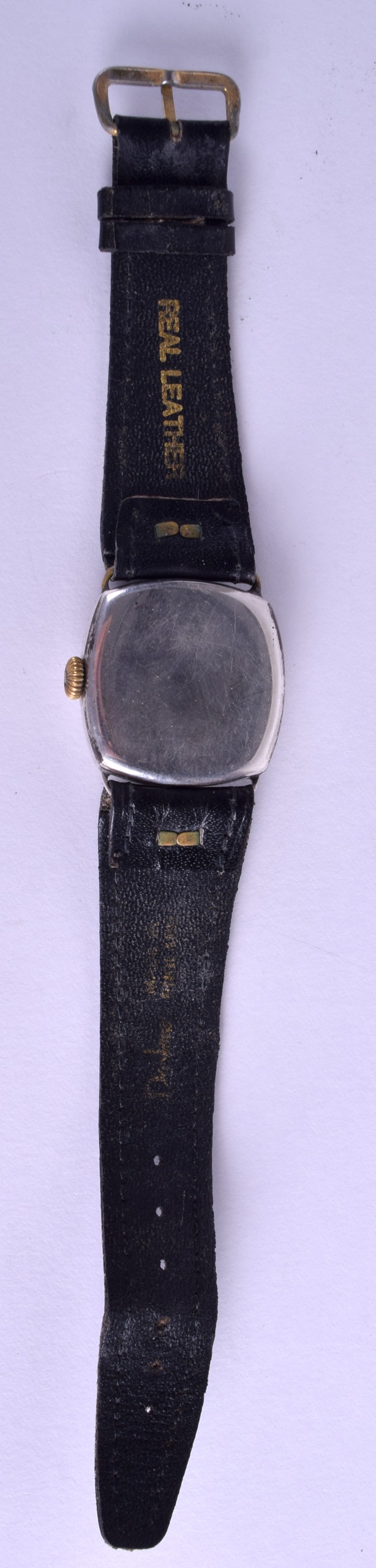 A VINTAGE GENTLEMANS SILVER AND ENAMEL ROLEX WRISTWATCH with circular dial and black painted - Image 2 of 9