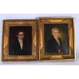 BRITISH SCHOOL (19th century),framed pair oil on canvas, portrait of a gentleman, together with