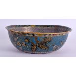 A 17TH/18TH CENTURY CHINESE CLOISONNE ENAMEL SHALLOW BOWL Ming, decorated with foliage and floral