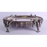 A RARE LARGE 19TH CENTURY EUROPEAN SILVER PLATED LOBSTER SERVING DISH of oval form with drip