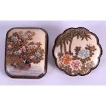 TWO 19TH CENTURY JAPANESE MEIJI PERIOD SATSUMA BROOCHES. Larger 4.5 cm x 5.25 cm. (2)