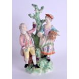AN 18TH CENTURY DERBY FIGURAL GROUP in the form of a male and female, possibly representing