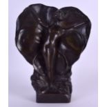 A LOVELY ART NOUVEAU BRONZE FIGURE OF A NUDE FEMALE by Brasch, modelled with arms outstretched