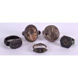 FOUR VARIOUS EARLY RINGS. (4)