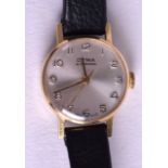 A VINTAGE 9CT GOLD CYMA LADIES WRISTWATCH. 1.25 cm diameter.