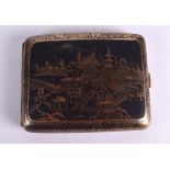 AN EARLY 20TH CENTURY JAPANESE MEIJI PERIOD KOMAI STYLE CIGARETTE CASE decorated with landscapes. 10