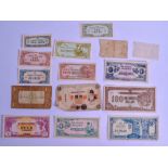 A COLLECTION OF FIFTEEN JAPANESE BANK NOTES of various denominations. (15)