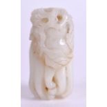 AN 18TH/19TH CHINESE CARVED WHITE JADE FINGER CITRON Qianlong/Jiaqing, of naturalistic form. 5.5