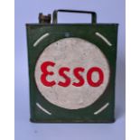 A VINTAGE ESSO ADVERTISING OIL OR PERTOL CAN, painted with red lettering. 33 cm x 25 cm.