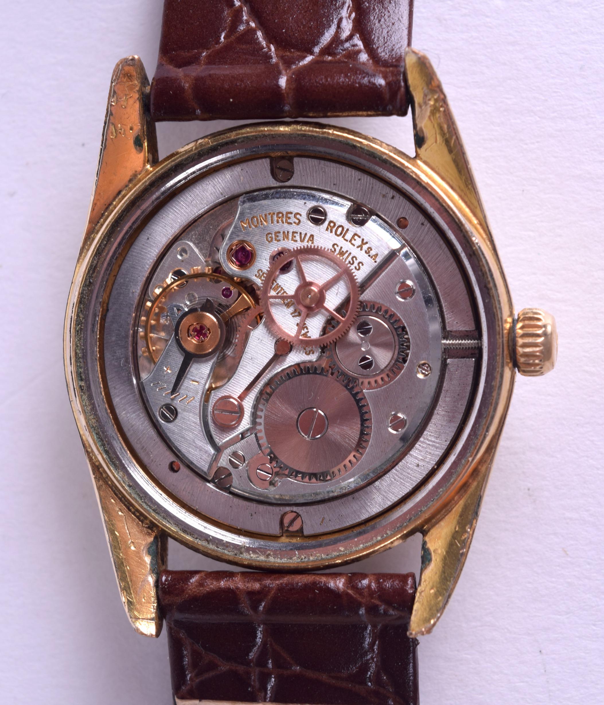 A ROLEX OYSTER DATE PRECISION WRISTWATCH with gold numerals. 3.25 cm diameter. - Image 3 of 5