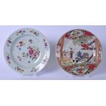 AN 18TH CENTURY CHINESE FAMILLE ROSE PORCELAIN DISH, Qianlong, together with a another dish