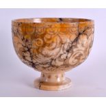 AN 18TH CENTURY CONTINENTAL ENGRAVED MARBLE BOWL decorated with stylised foliage and vines. 13.5