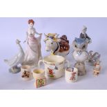 A ROYAL DOULTON PORCELAIN FIGURINE OF REBECCA, together with Nao figurine, nursery ware etc. (qty)