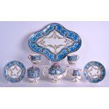 A GOOD 19TH CENTURY FRENCH PARIS PORCELAIN TETE A TETE TEASET ON TRAY probably Sevres, painted