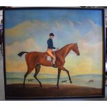 MANNER OF WILLIAM BROCAS (1794-1868), framed oil on panel, gentleman on horseback in a landscape,