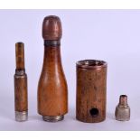 A RARE 19TH CENTURY JERUSALEM OLIVEWOOD NOVELTY CHAMPAGNE BOTTLE the bottle rotating to reveal a