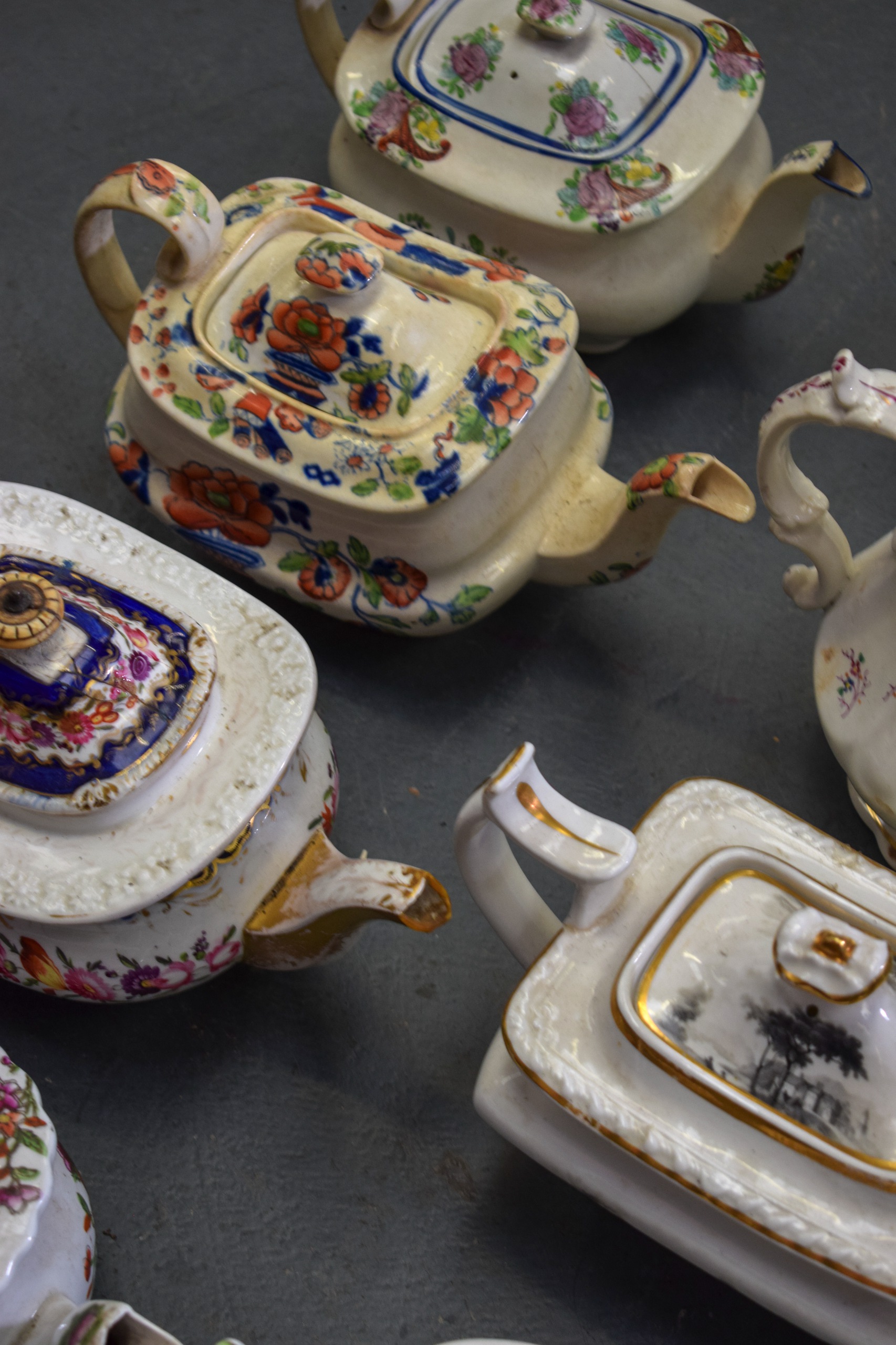 A GROUP OF THIRTEEN ENGLISH TEA POTS, of varying factory and style.(13) - Image 2 of 4