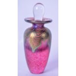 AN EARLY 20TH CENTURY PINK MOTTLED GLASS SCENT BOTTLE by R Held, overlaid