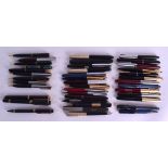 A COLLECTION OF WATERMANS PENS including fountains, ball points & pencils, two with 18ct nibs &