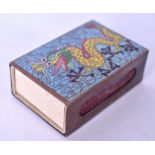 AN EARLY 20TH CENTURY CHINESE CLOISONNE ENAMEL VESTA CASE, decorated with a dragon amongst the