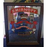 A VINTAGE SMIRNOFF VODKA ADVERTISING MIRROR. 60 cm x 50 cm.