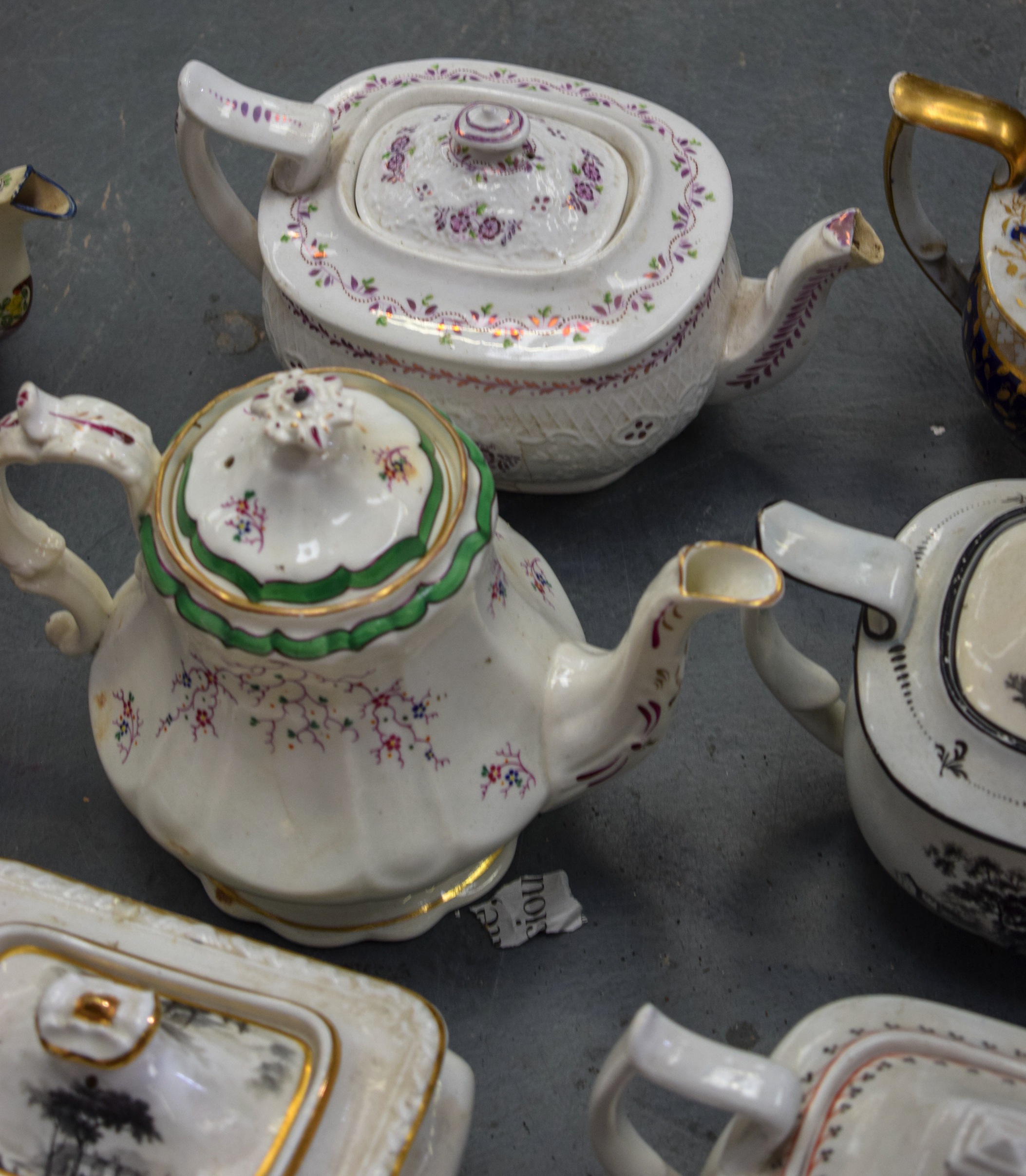 A GROUP OF THIRTEEN ENGLISH TEA POTS, of varying factory and style.(13) - Image 3 of 4