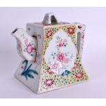 A 19TH CENTURY CHINESE FAMILLE JAUNE TEAPOT AND COVER Qing, Yongzheng style, painted with floral