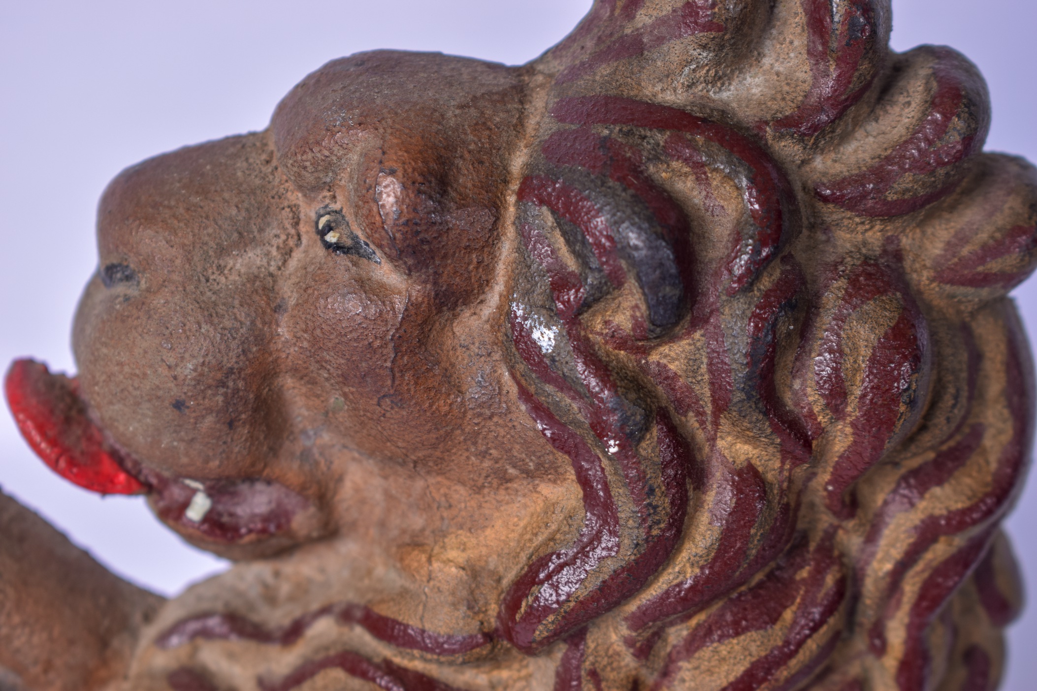 A CAST IRON DOORSTOP IN THE FORM OF A LION, modelled with its paws raised. 36 cm x 25 cm. - Image 2 of 3