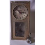 A LEPAUTE ELECTRIC MAGNETIC MASTER CLOCK, metal rectangular case, 6" silvered dial fronting an