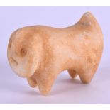 A 19TH CENTURY CENTRAL ASIAN CARVED STONE FIGURE OF A BEAST possibly an idol. 7 cm x 5 cm.