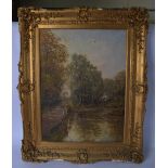 JOHN BONNY (1874-1948), framed oil on canvas, Weir Hall, Tottenham, signed. 58 cm x 44 cm.