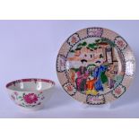 AN 18TH CENTURY CHINESE EXPORT FAMILLE ROSE PORCELAIN BOWL, Qianlong, together with a famille rose