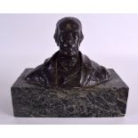 AN EARLY 20TH CENTURY SCOTTISH BUST OF A MALE possibly a composer, upon a green veined marble
