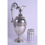 A FINE VICTORIAN SILVER WINE EWER AND COVER by Elkington & Co, decorated with classical figures in