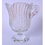 A LARGE FRENCH FROSTED GLASS VASE IN THE FORM OF A SWAN, modelled in the Lalique style on a pedestal