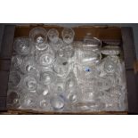 A LARGE QUANTITY OF GLASSWARE, comprising of twist goblets, glasses, sculpture etc. (2 boxes)