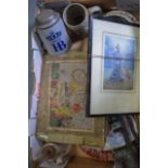 A MIXED GROUP OF ITEMS, including pottery tankard, vintage child's tea set etc. (qty)