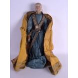 A FINE AND RARE MID 18TH CENTURY EUROPEAN WOODEN DOLL modelled in original clothing, the male with