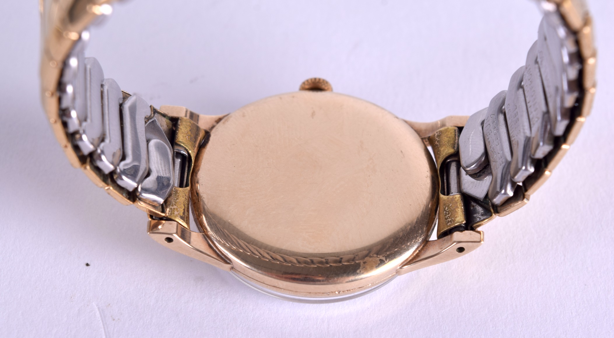 A VINTAGE YELLOW METAL EMBASSY INCABLOCK WRISTWATCH with rolled gold strap. 3 cm diameter. - Image 2 of 2