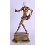 A GOOD ART DECO AUSTRIAN COLD PAINTED BRONZE AND IVORY FIGURE by Joseph Lorenzl (1892-1950).