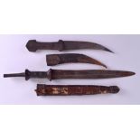 TWO 19TH CENTURY CONTINENTAL DAGGERS. 33 cm & 44 cm long. (2)