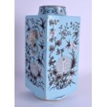 A GOOD 19TH CENTURY CHINESE DAYA ZHAI TYPE TURQUOISE KONG VASE Qing, bearing Qianlong marks to base,